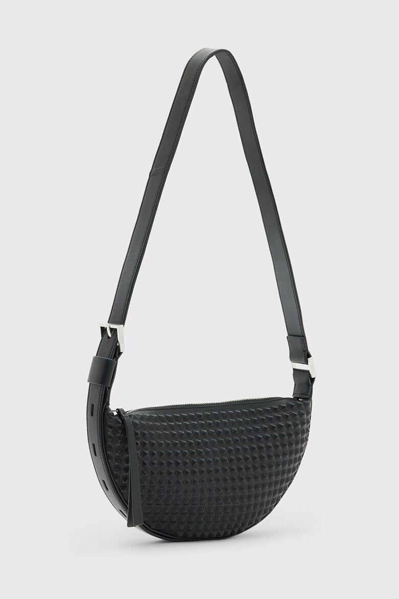 AllSaints Кожена чанта Half Moon с капси - Pepit.bg