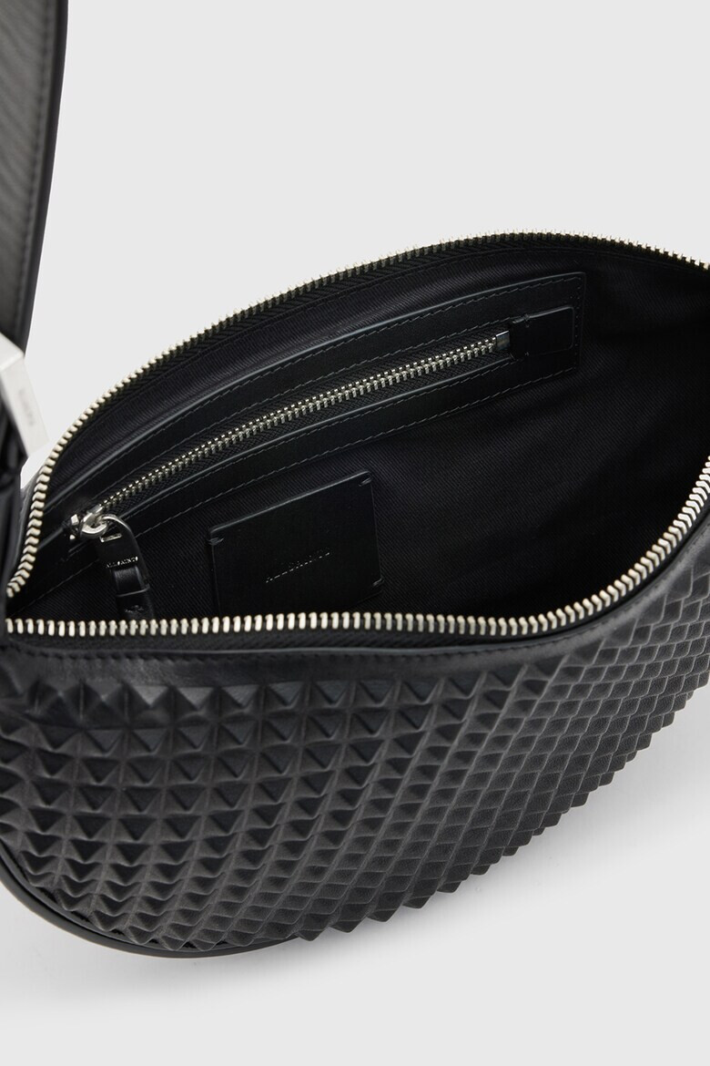 AllSaints Кожена чанта Half Moon с капси - Pepit.bg
