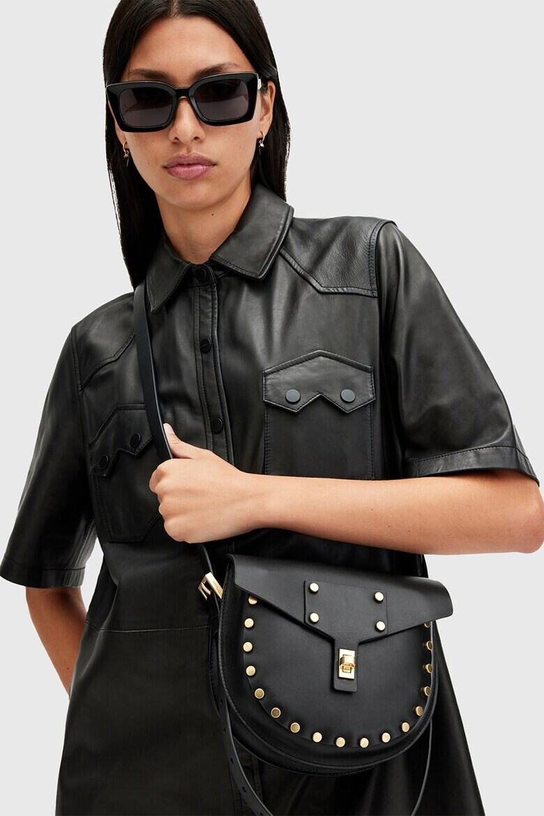 AllSaints Кожена чанта Miro с нитове - Pepit.bg