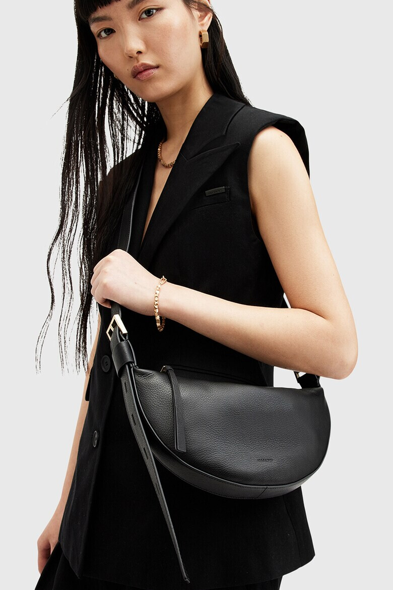 AllSaints Кожена чанта през рамо Half Moon - Pepit.bg