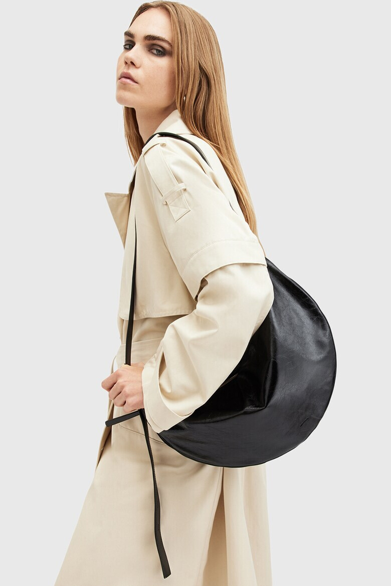 AllSaints Кожена чанта за рамо Half Moon - Pepit.bg