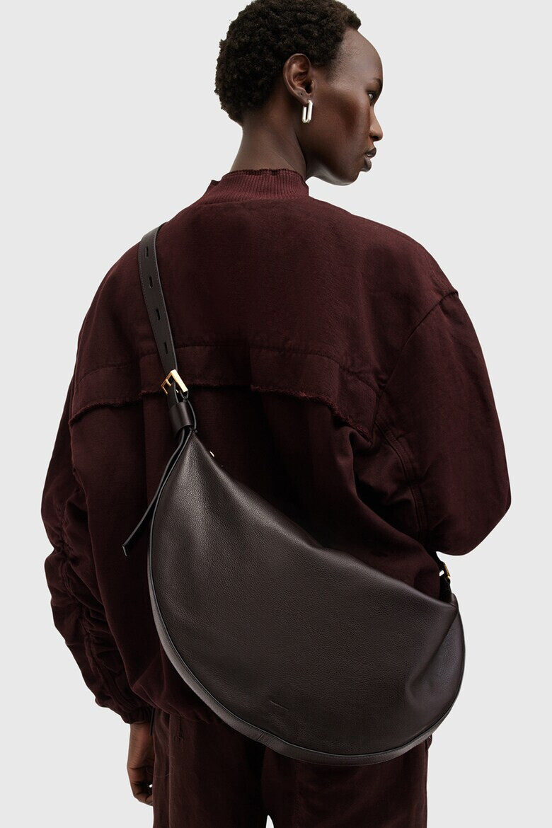 AllSaints Кожена чанта за рамо Half Moon - Pepit.bg