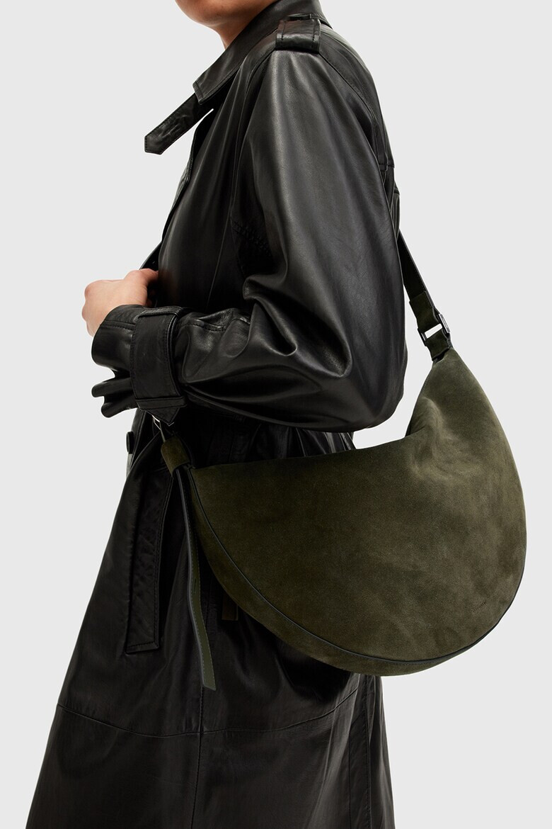 AllSaints Кожена чанта за рамо Half Moon - Pepit.bg