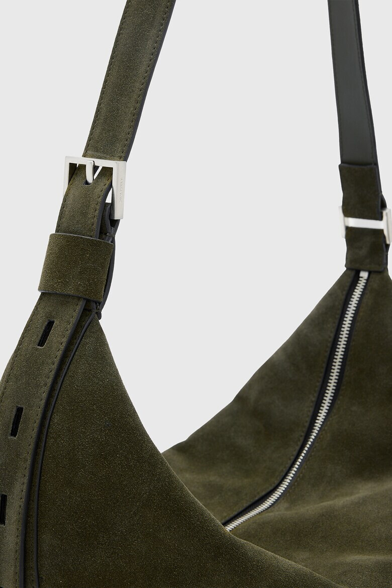 AllSaints Кожена чанта за рамо Half Moon - Pepit.bg