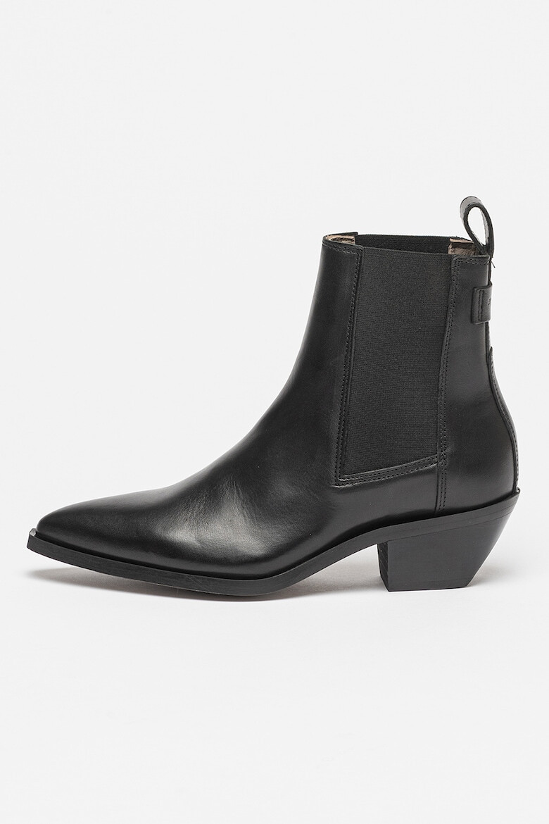 AllSaints Кожени боти Fox Chelsea с текстил - Pepit.bg