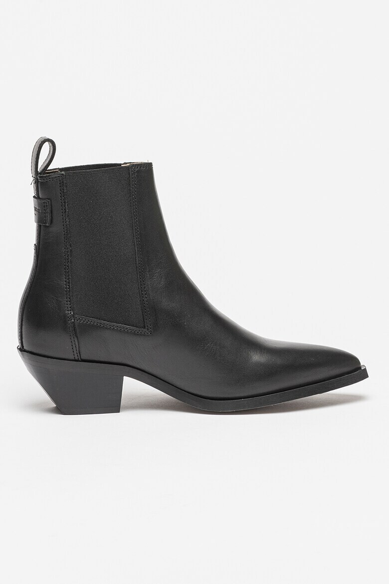 AllSaints Кожени боти Fox Chelsea с текстил - Pepit.bg