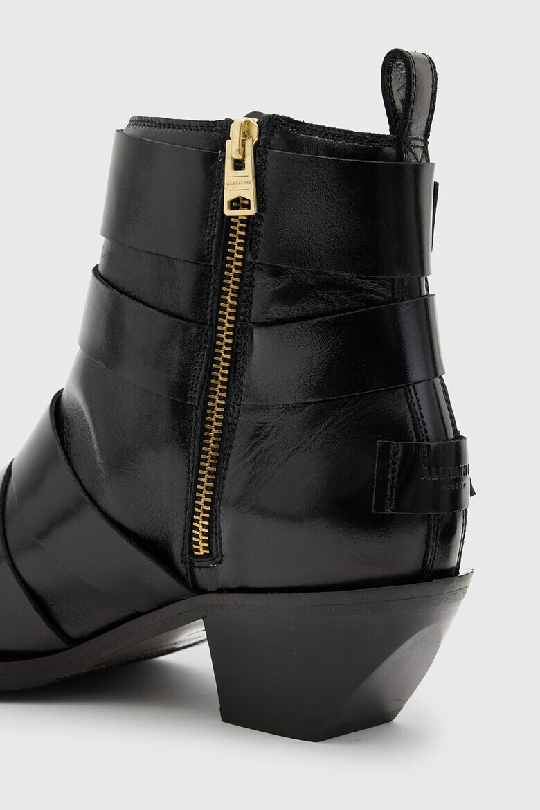 AllSaints Кожени боти с кубински ток - Pepit.bg