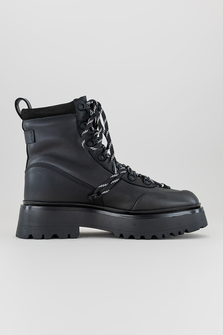AllSaints Кожени боти с велур - Pepit.bg