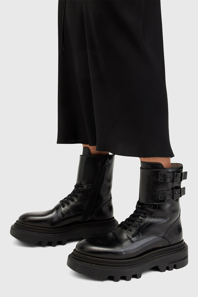AllSaints Кожени боти с каишка с тока - Pepit.bg