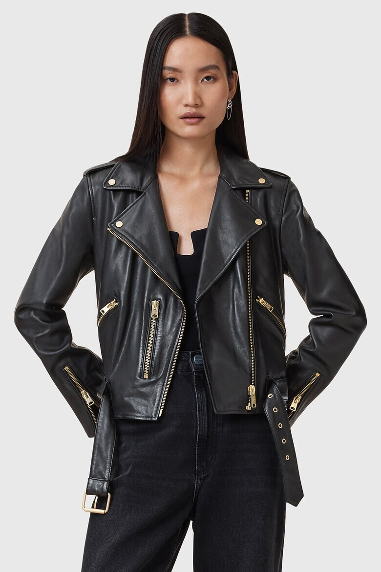 AllSaints Кожено яке Balfern с колан - Pepit.bg