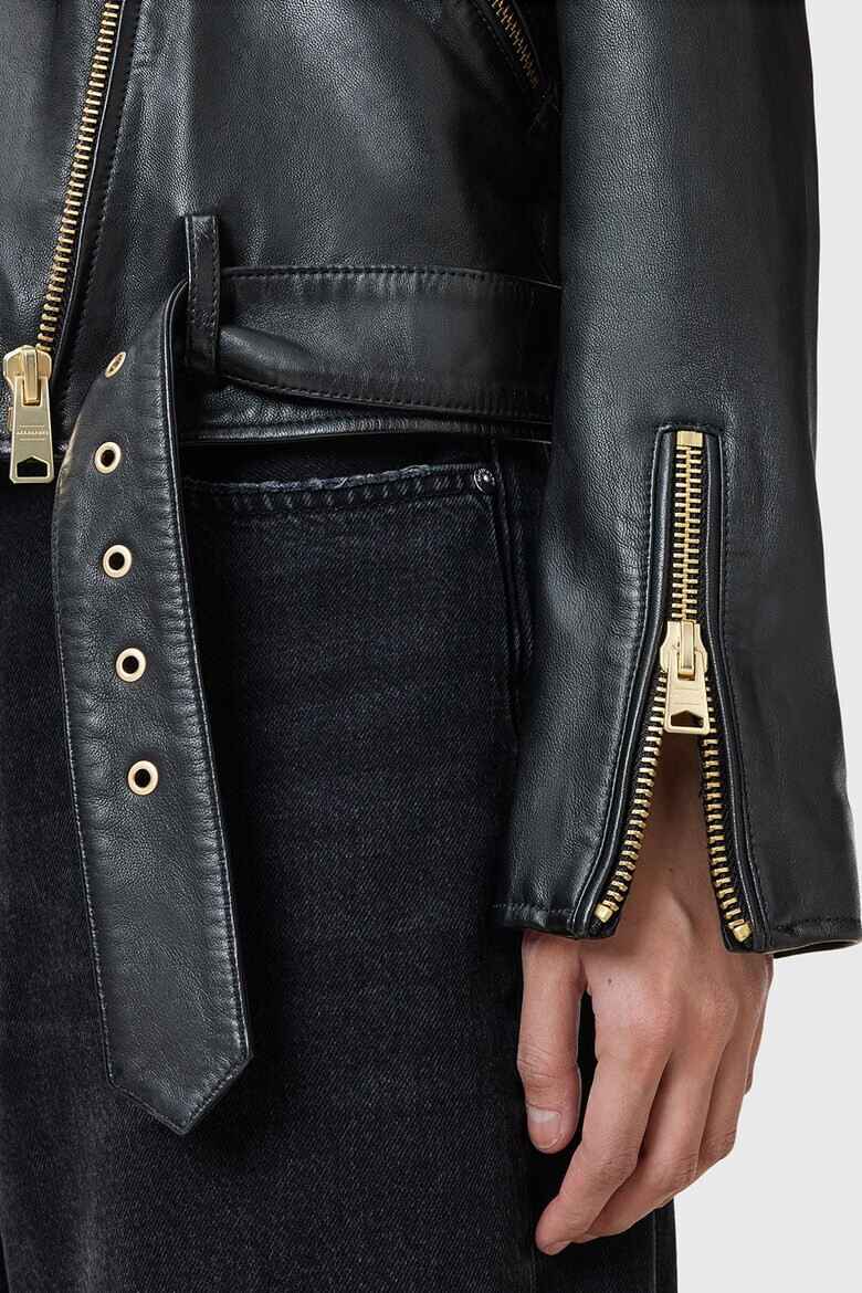 AllSaints Кожено яке Balfern с колан - Pepit.bg
