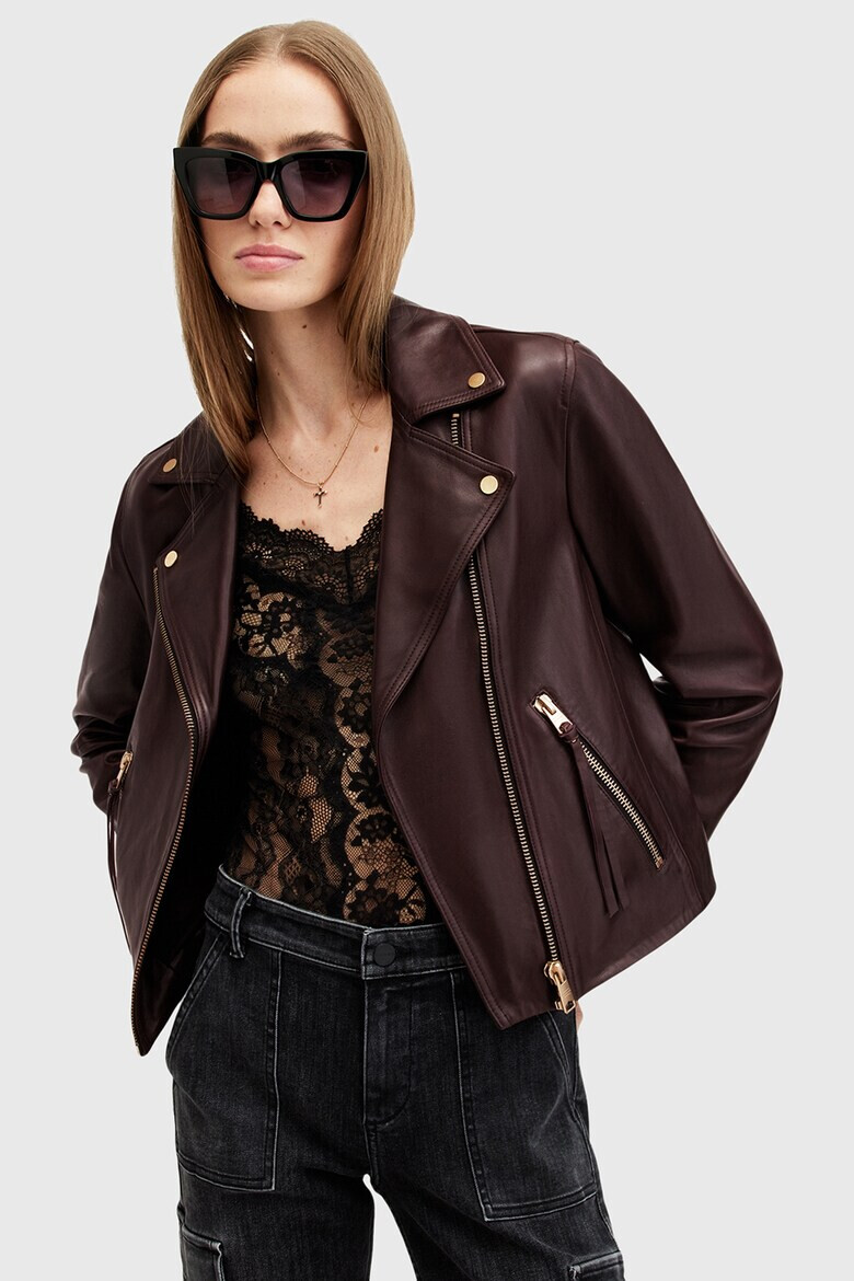 AllSaints Кожено слим яке Dalby - Pepit.bg