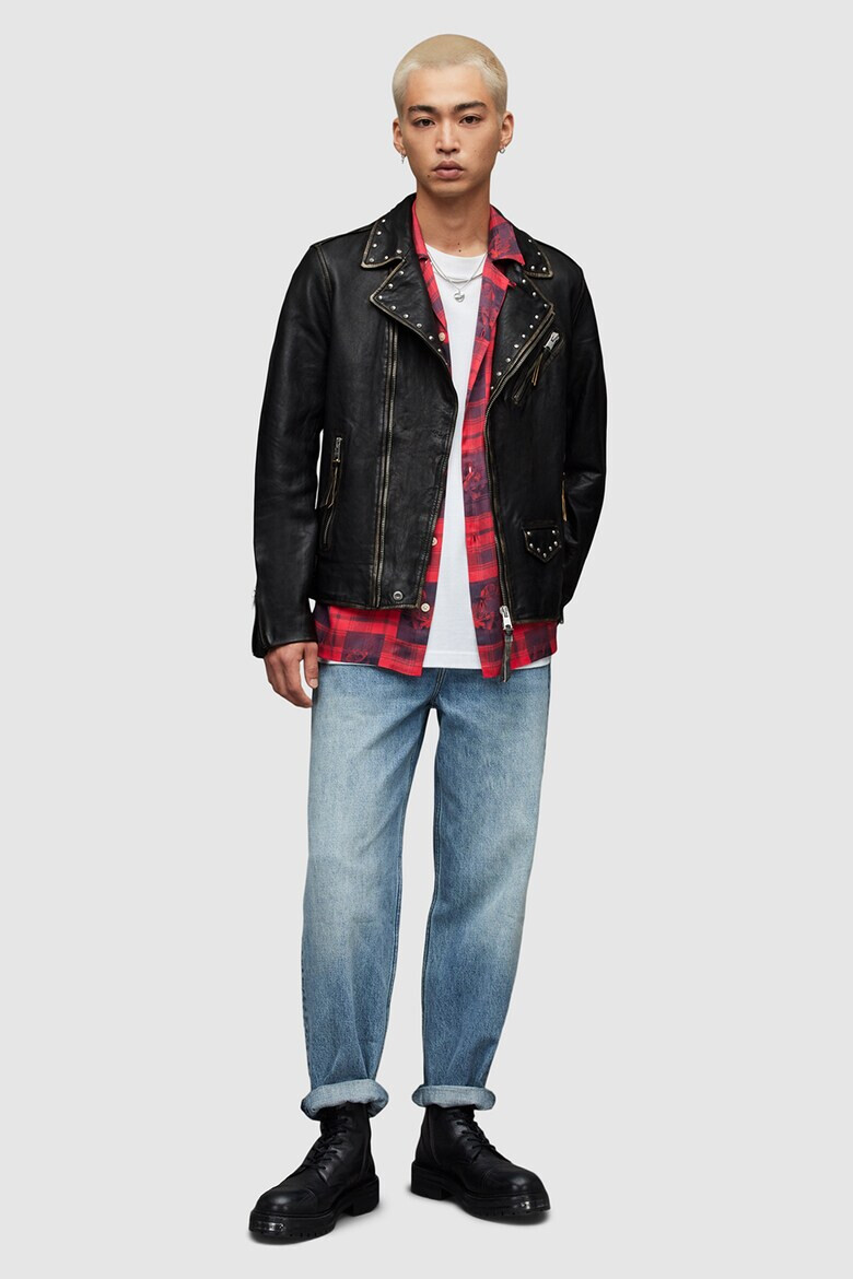 AllSaints Кожено яке Luke с капси - Pepit.bg