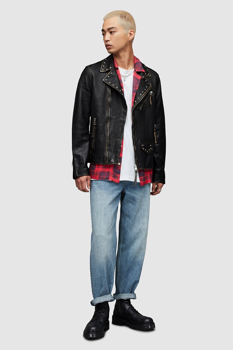 AllSaints Кожено яке Luke с капси - Pepit.bg
