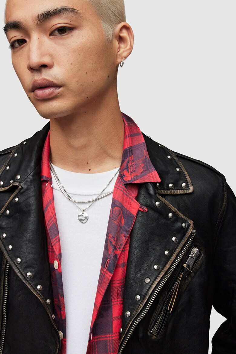 AllSaints Кожено яке Luke с капси - Pepit.bg
