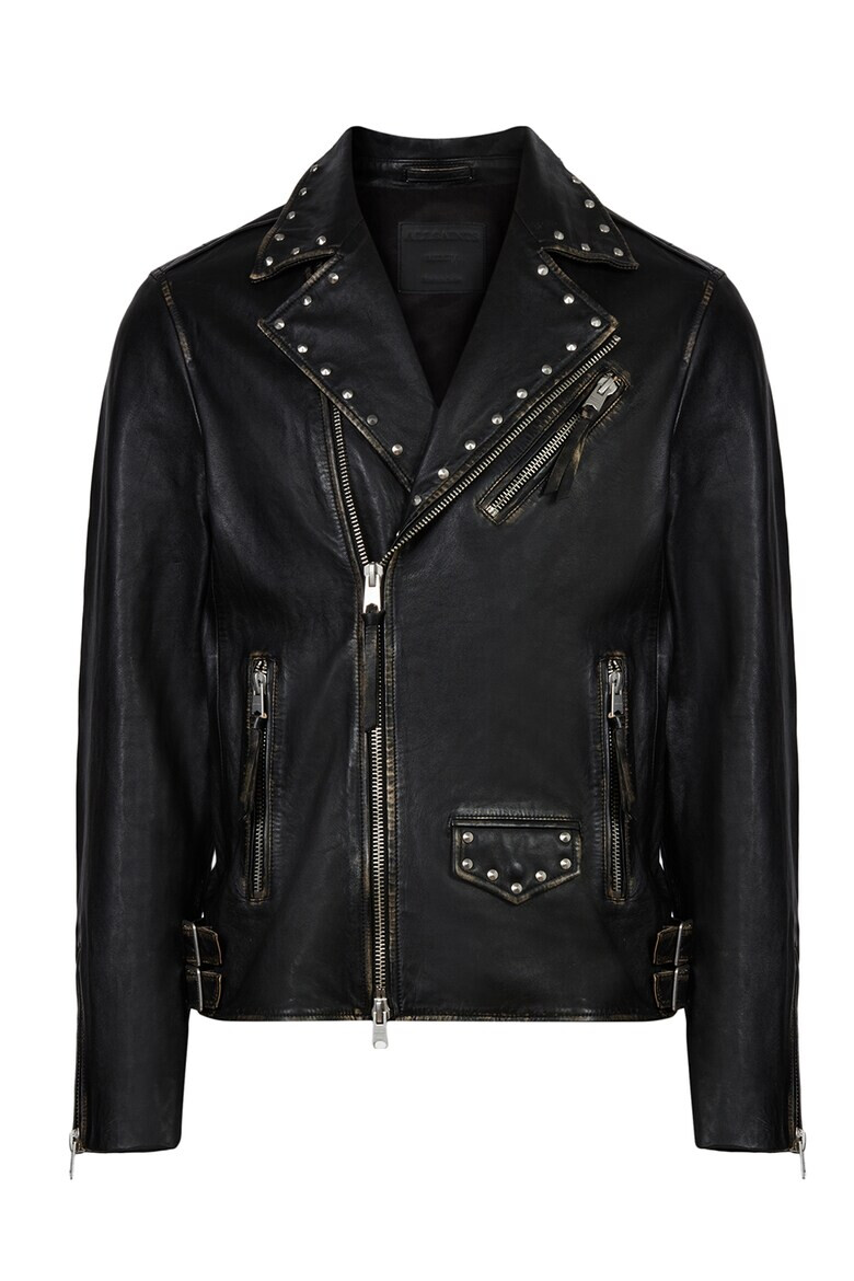 AllSaints Кожено яке Luke с капси - Pepit.bg