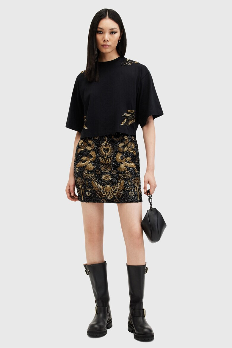 AllSaints Къса памучна тениска Mel - Pepit.bg