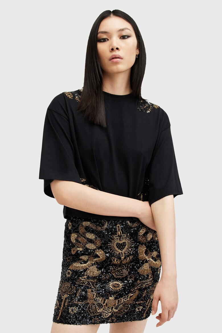 AllSaints Къса памучна тениска Mel - Pepit.bg