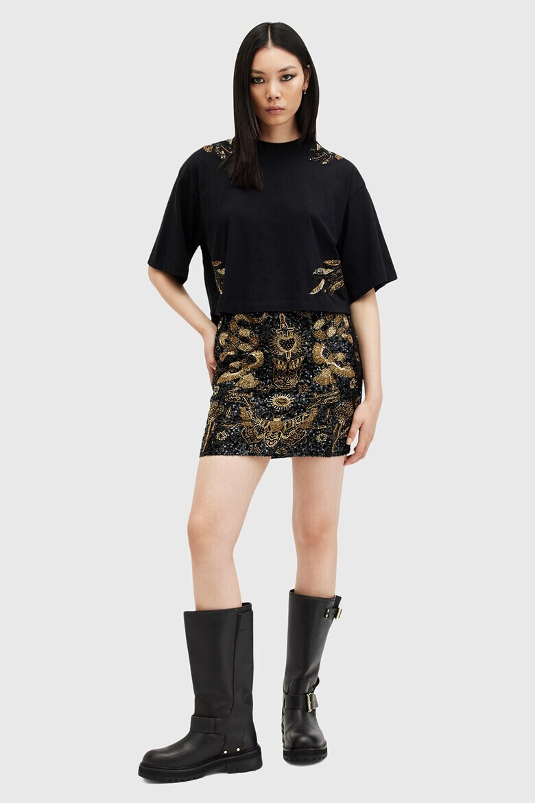 AllSaints Къса памучна тениска Mel - Pepit.bg