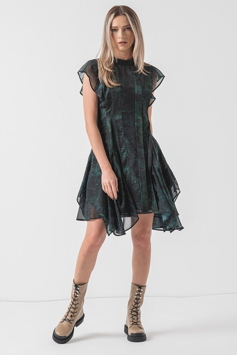 AllSaints Къса рокля Fleur с асиметричен подгъв - Pepit.bg