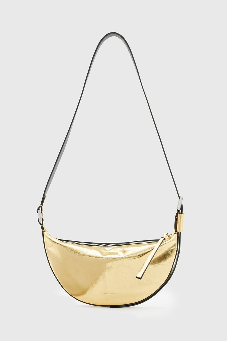 AllSaints Лачена кожена чанта Half Moon - Pepit.bg
