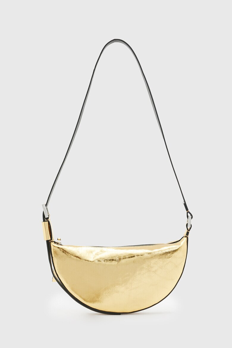AllSaints Лачена кожена чанта Half Moon - Pepit.bg
