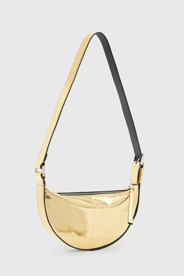AllSaints Лачена кожена чанта Half Moon - Pepit.bg