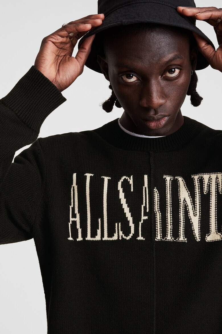 AllSaints Памучен пуловер с лого - Pepit.bg