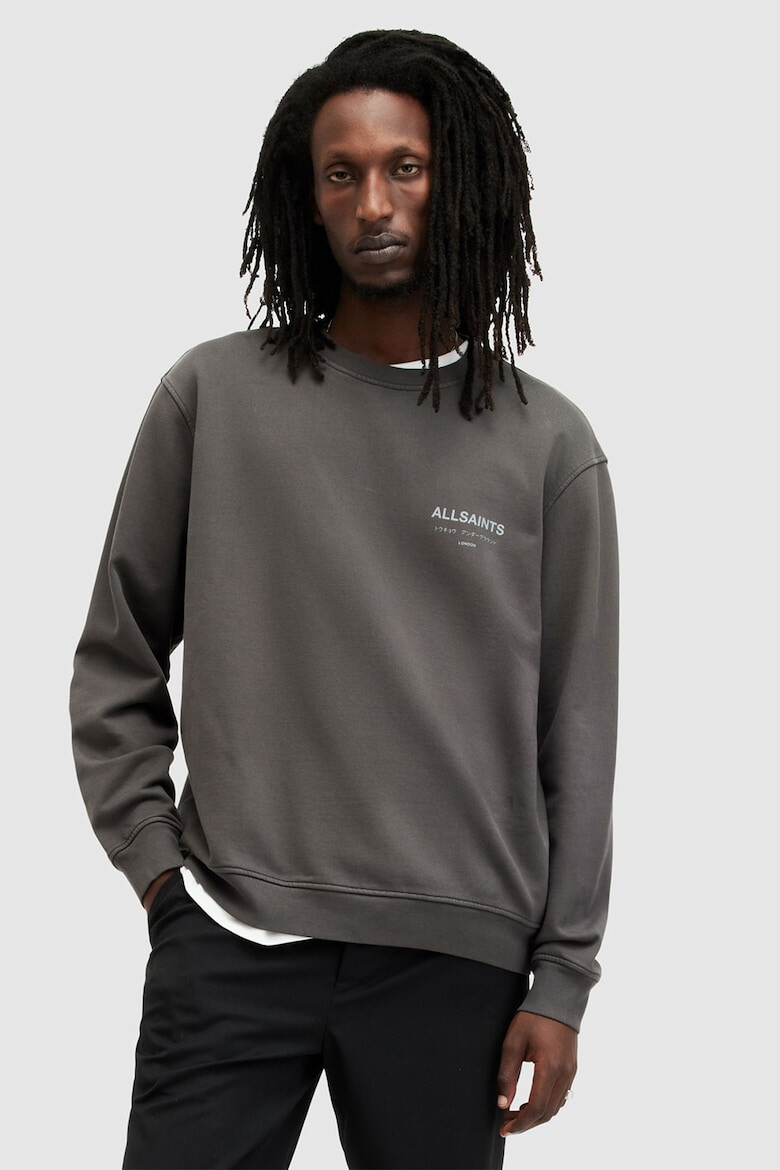 AllSaints Памучен суитшърт Underground Tъмносив - Pepit.bg