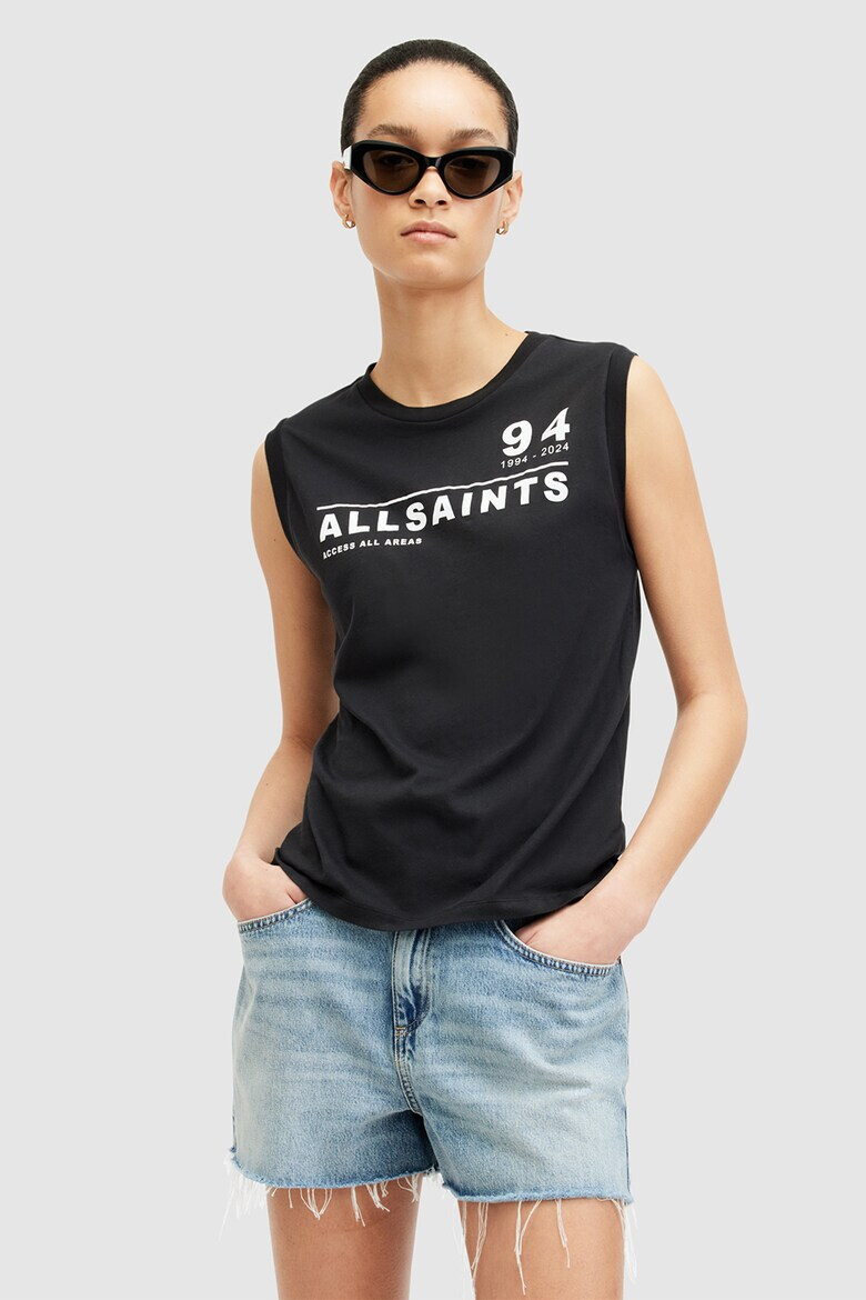 AllSaints Памучен топ Access Imogen с лого - Pepit.bg