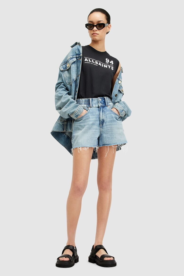 AllSaints Памучен топ Access Imogen с лого - Pepit.bg