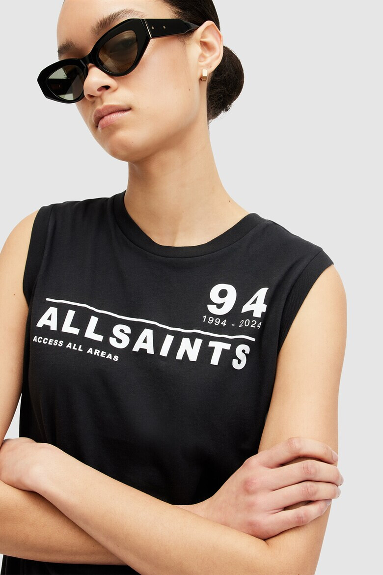 AllSaints Памучен топ Access Imogen с лого - Pepit.bg
