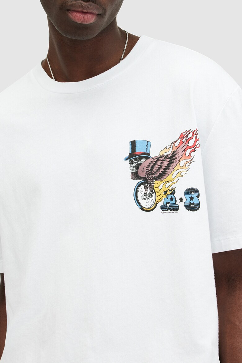 AllSaints Памучна тениска Roller с фигурална шарка - Pepit.bg