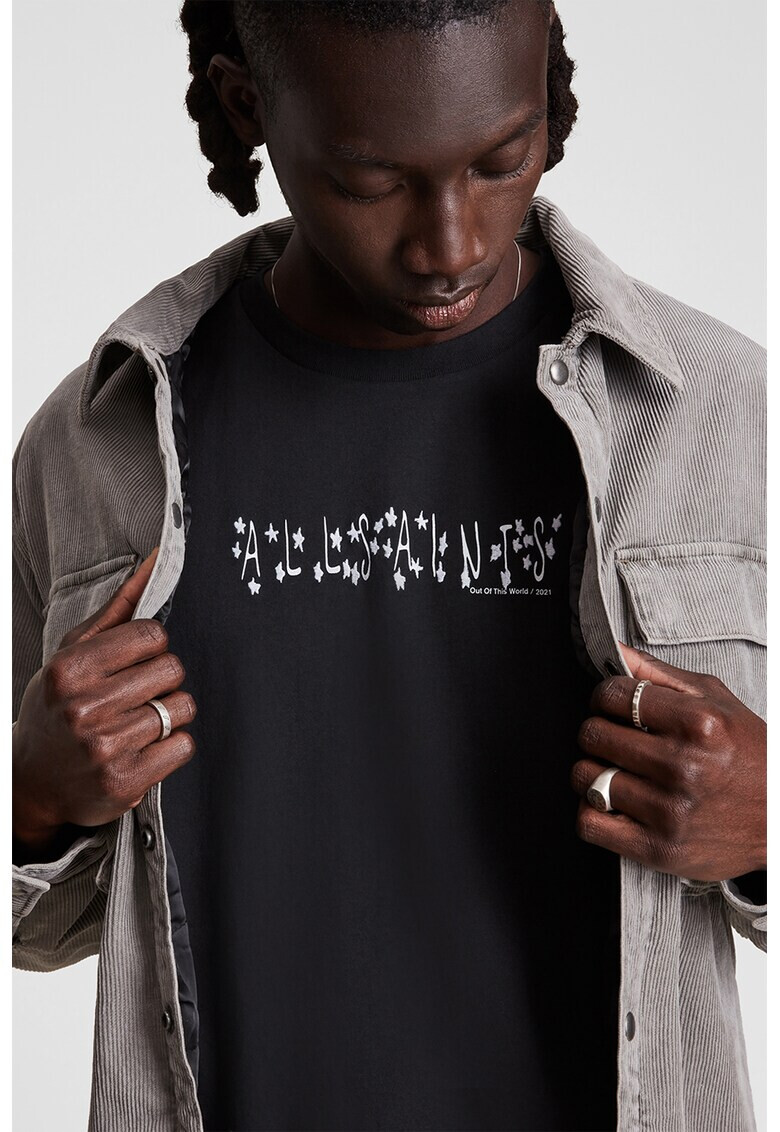 AllSaints Памучна тениска с лого - Pepit.bg