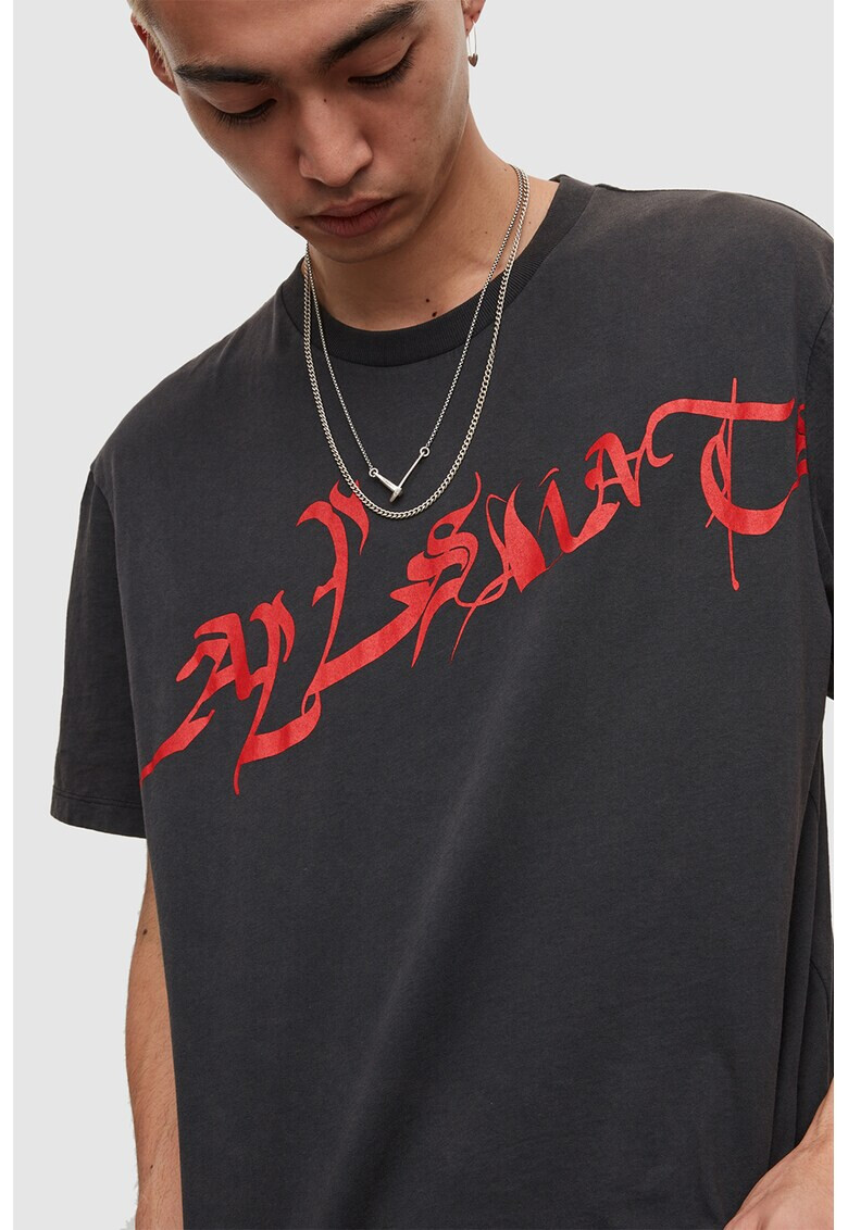 AllSaints Памучна тениска с лого - Pepit.bg