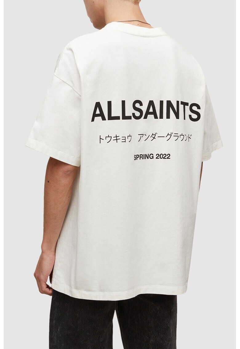 AllSaints Памучна тениска с лого - Pepit.bg