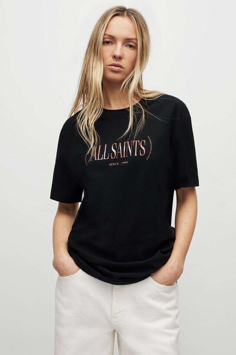 AllSaints Памучна тениска с лого - Pepit.bg