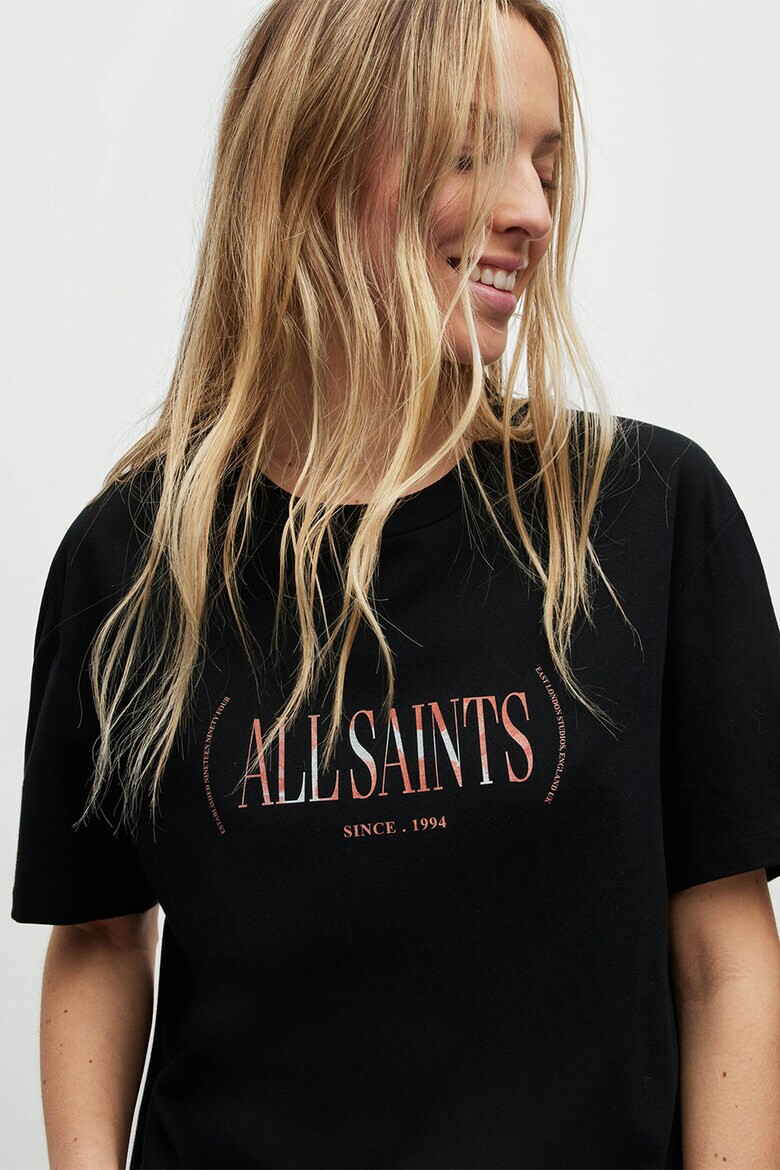 AllSaints Памучна тениска с лого - Pepit.bg