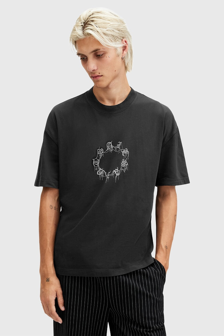 AllSaints Памучна тениска с лого - Pepit.bg