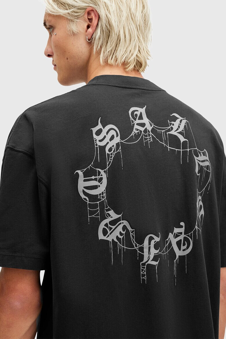 AllSaints Памучна тениска с лого - Pepit.bg