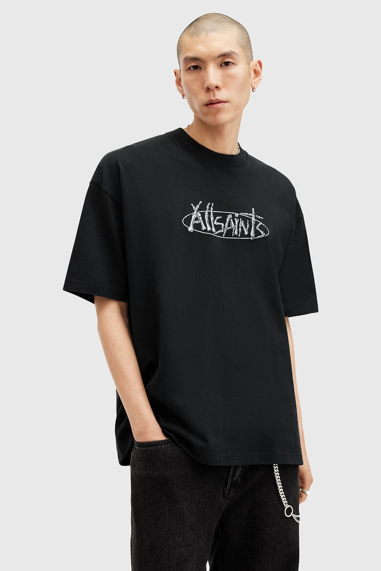 AllSaints Памучна тениска с принт - Pepit.bg