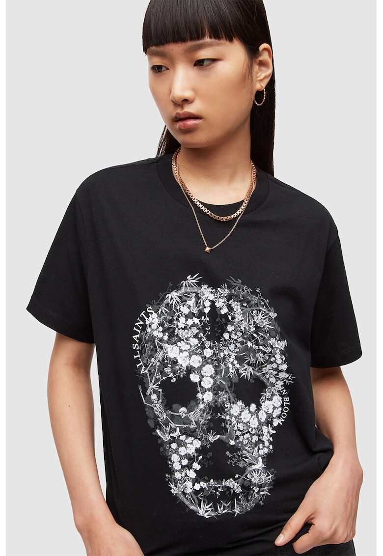 AllSaints Памучна тениска с шарка - Pepit.bg