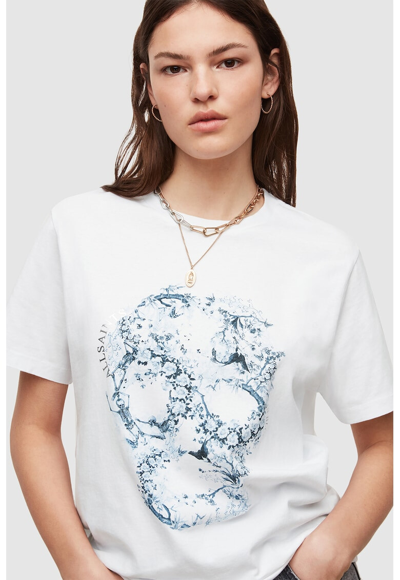 AllSaints Памучна тениска с шарка - Pepit.bg
