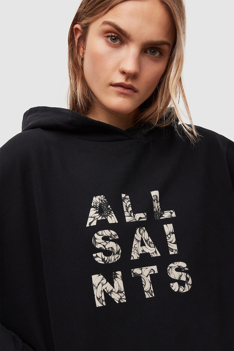 AllSaints Памучно худи с уголемено лого - Pepit.bg