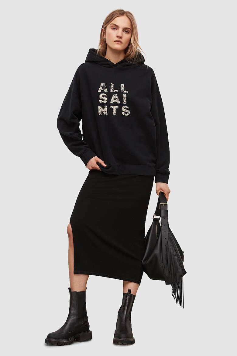 AllSaints Памучно худи с уголемено лого - Pepit.bg