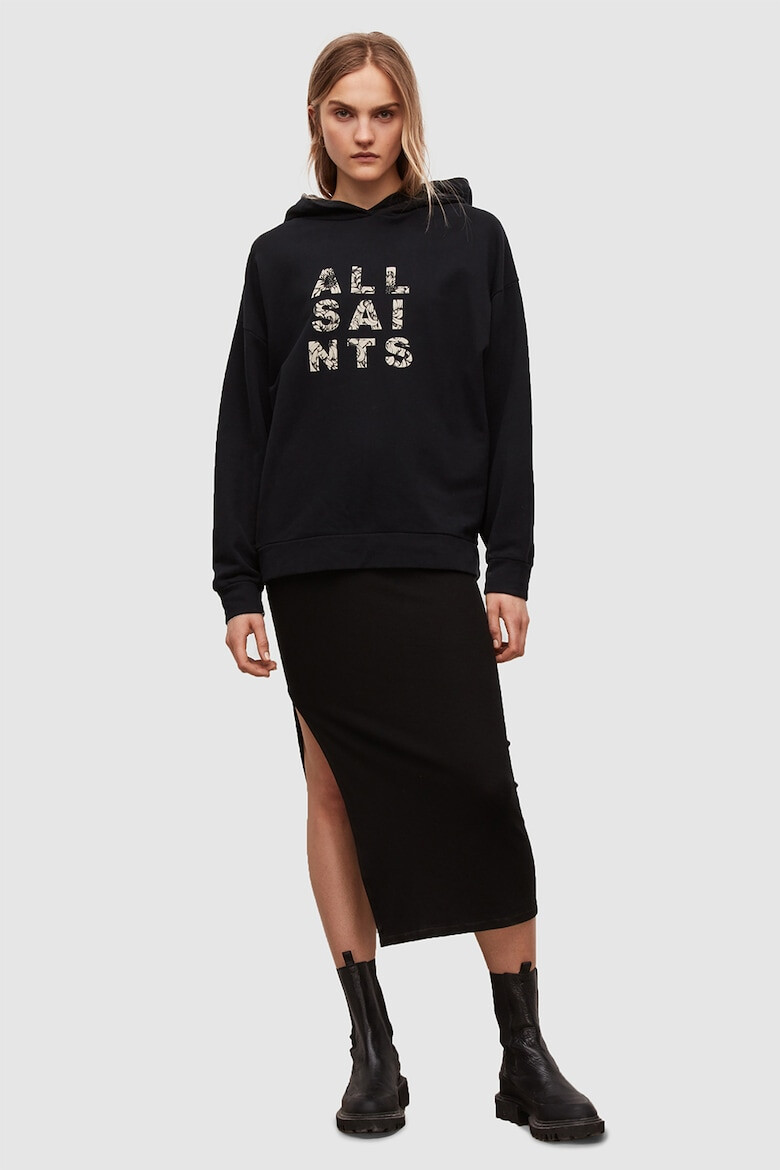 AllSaints Памучно худи с уголемено лого - Pepit.bg