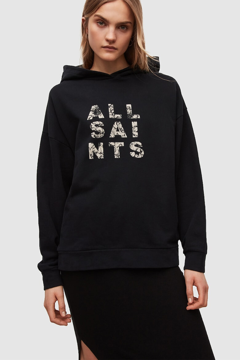 AllSaints Памучно худи с уголемено лого - Pepit.bg