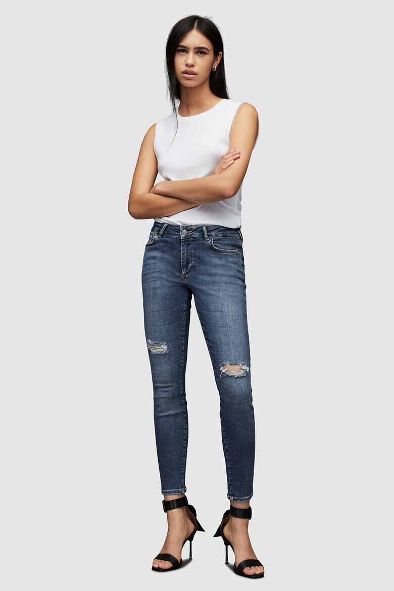 AllSaints Прилепнали дънки с протрити зони - Pepit.bg