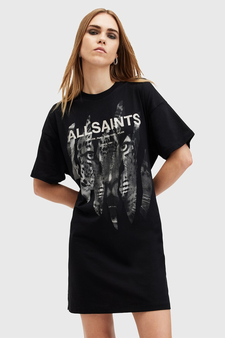 AllSaints Рокля тип тениска от памук - Pepit.bg