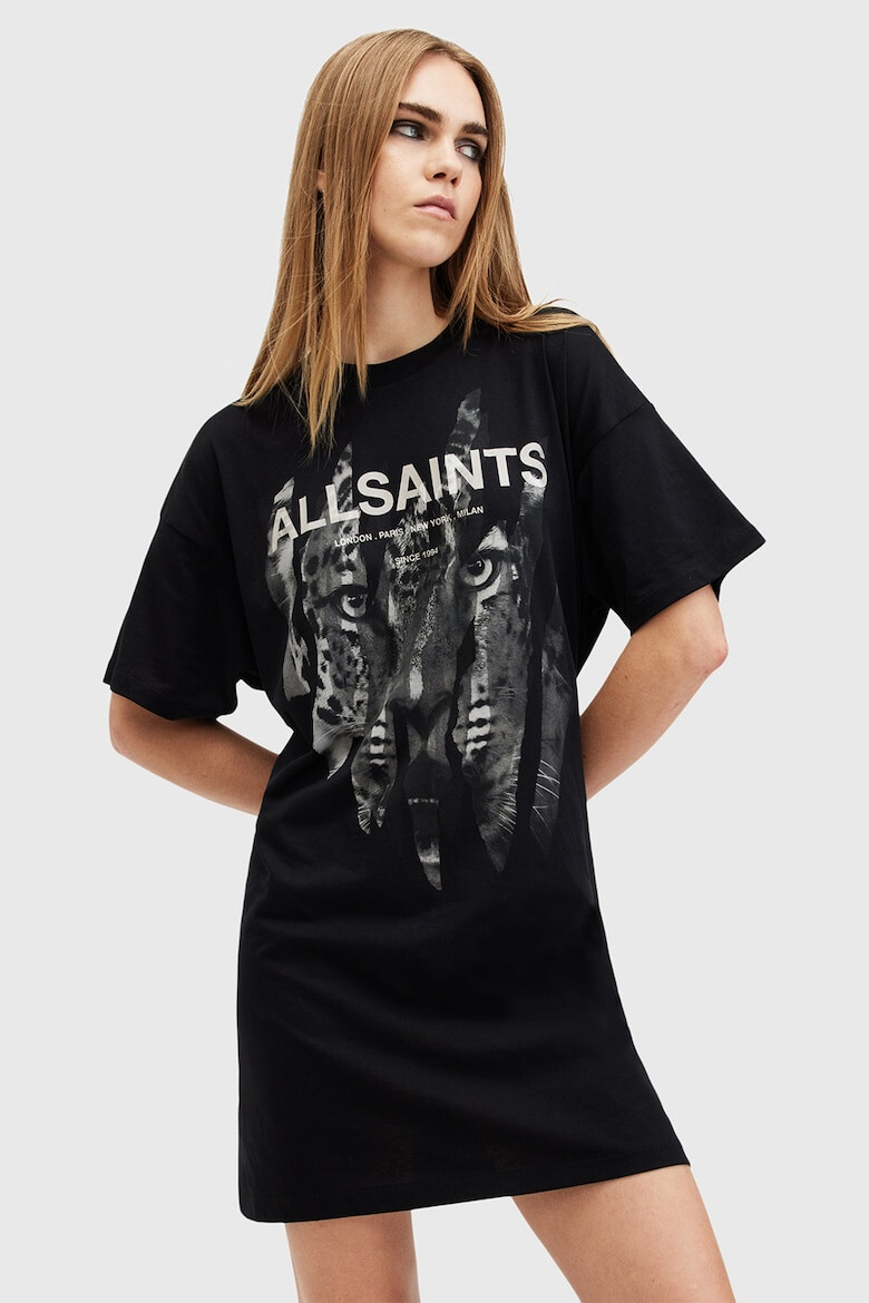 AllSaints Рокля тип тениска от памук - Pepit.bg